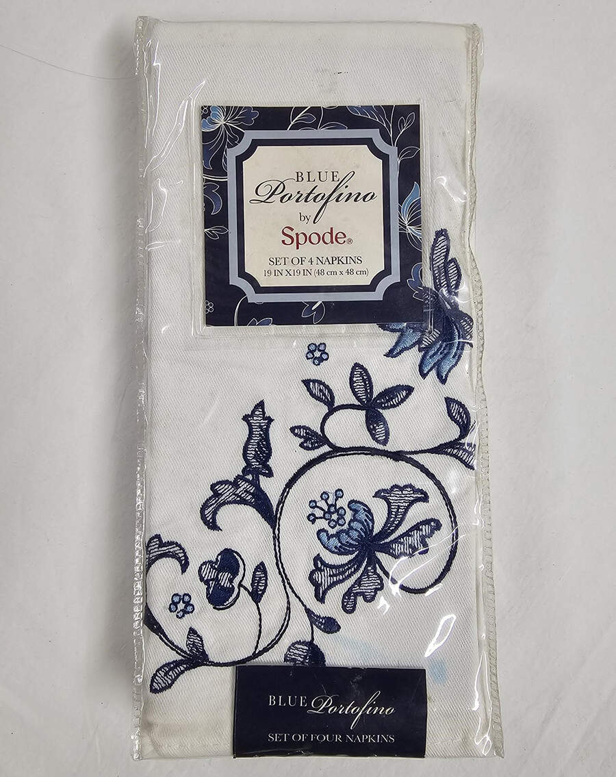 Blue Portofino Cloth Napkin - Set of 4 by Spode-1