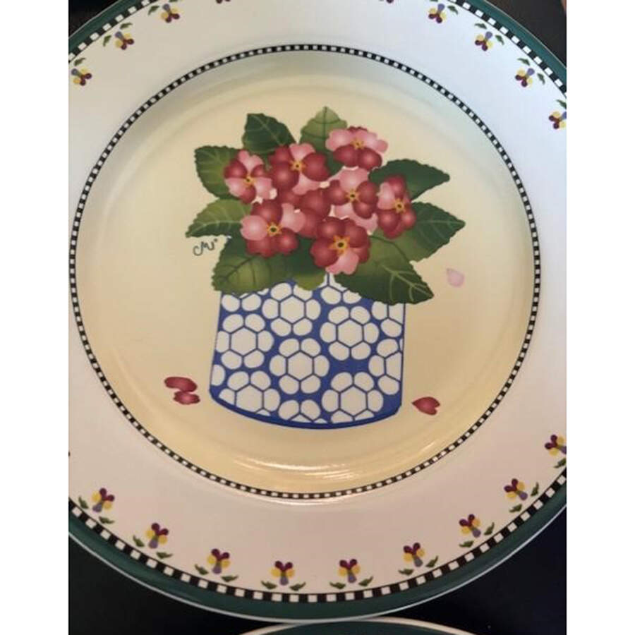 Potted Primrose Salad Plate by Sakura-1
