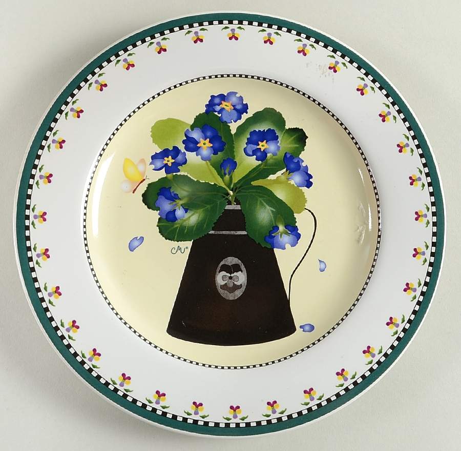 Potted Primrose Salad Plate by Sakura-1