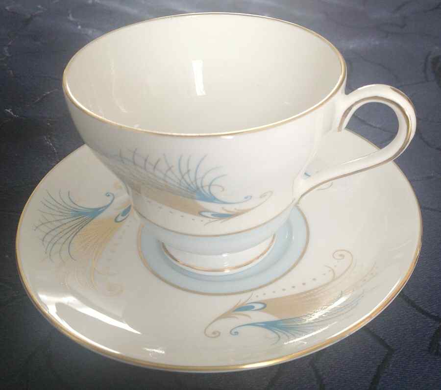 Caribbean Footed Demitasse Cup & Saucer Set by Shelley-1