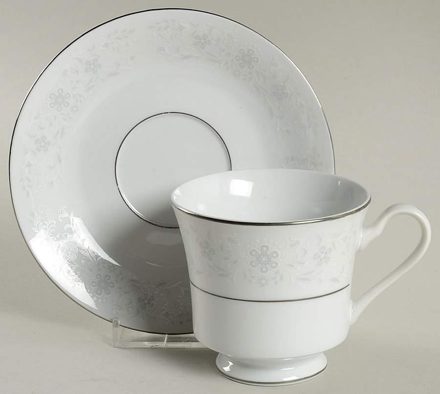 SIV16 Footed Cup & Saucer Set by Silverie-1