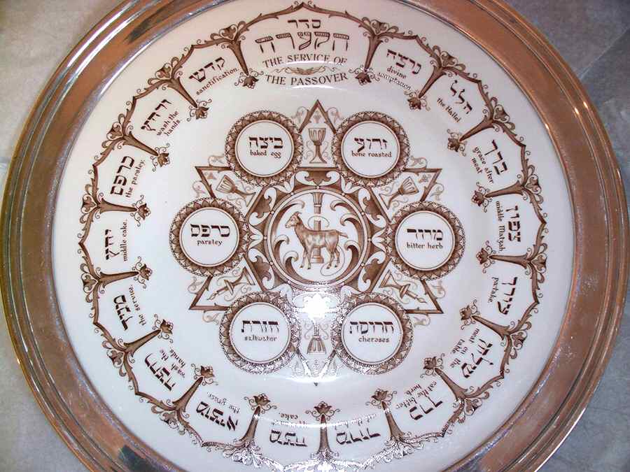 Y7953 Sterling Rim Passover Seder Plate by Spode-1