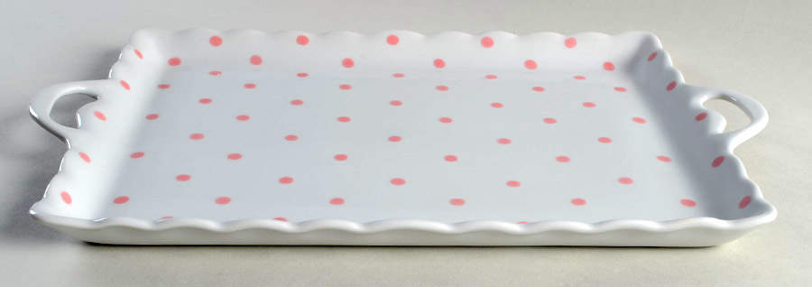 Pink Polka Dots Tray for (18 Piece) Child's Tea Set by Sadek-1
