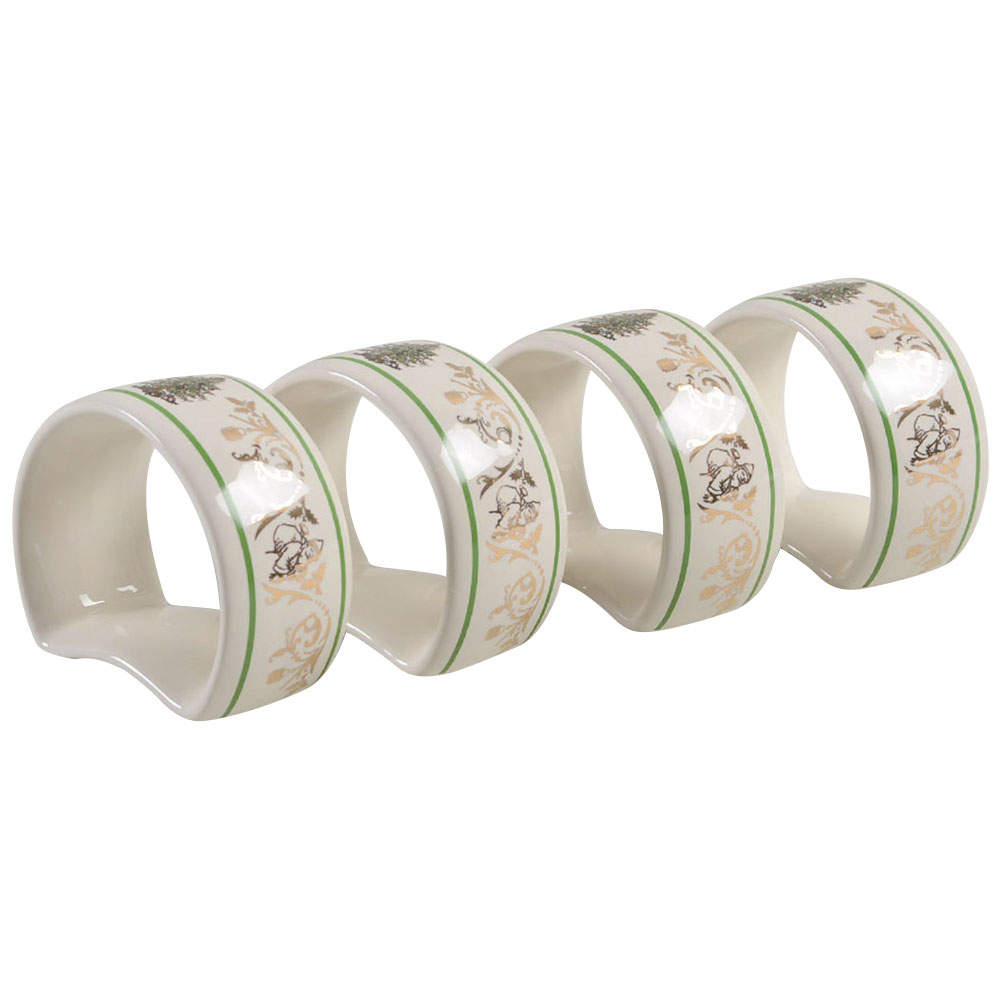 Christmas Tree Gold Collection Napkin Ring - Set of 4 by Spode-1