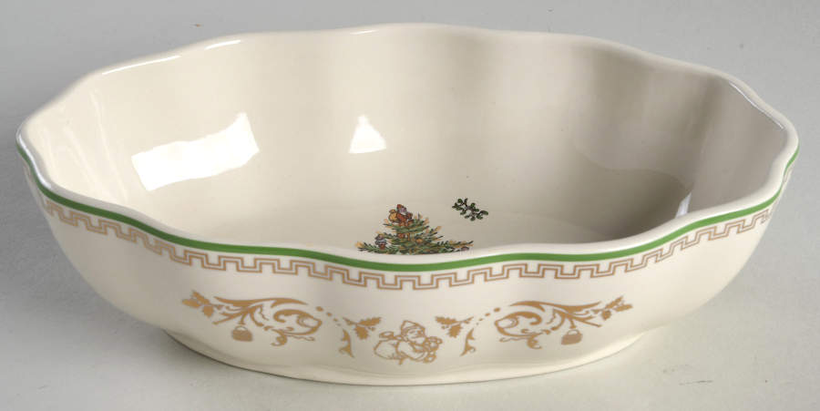 Christmas Tree Gold Collection Cranberry Bowl by Spode-1