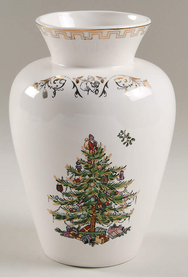 Christmas Tree Gold Collection 8" Vase by Spode-1