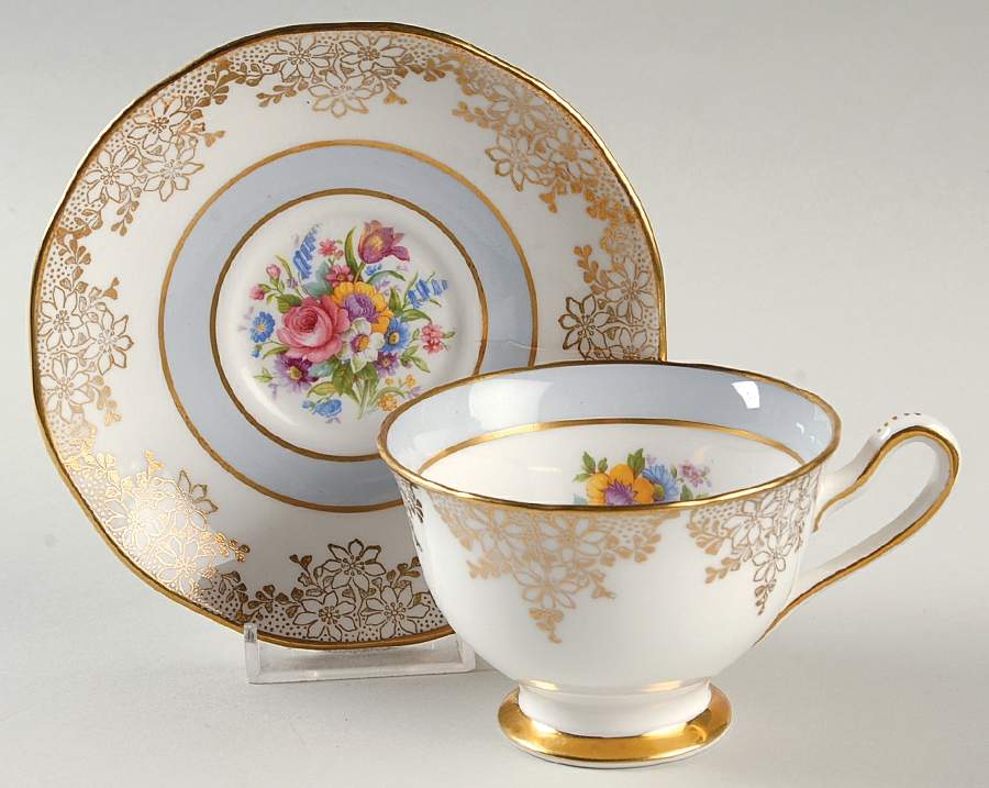 2264 Footed Cup & Saucer Set by Salisbury-1