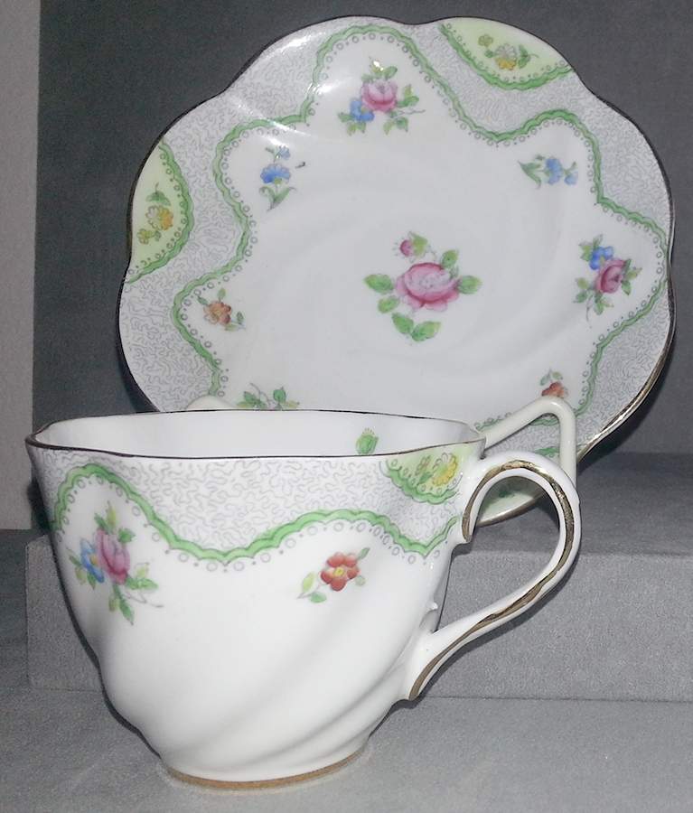 1890a Footed Cup & Saucer Set by Salisbury-1