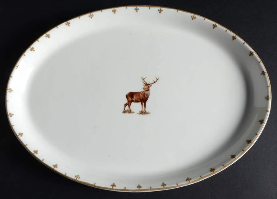 Glen Lodge Stag 12" Oval Serving Platter by Spode-1