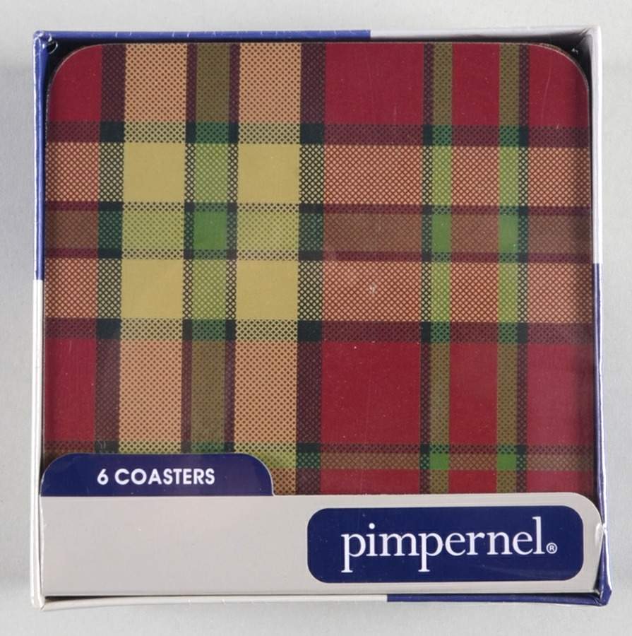 Glen Lodge Tartan Square Corkback Coaster - Set of 6 by Spode-1