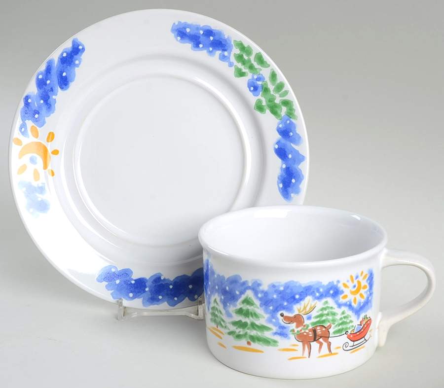 Christmas Eve Flat Cup & Saucer Set by Studio Nova-1