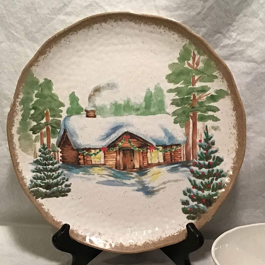 Winter White Melamine Dinner Plate by St Nicholas Square-1