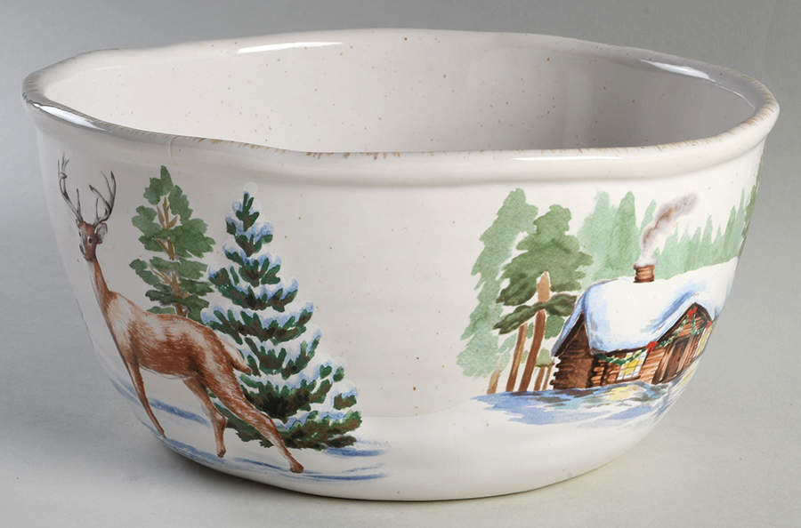Winter White 10" Round Serving Bowl by St Nicholas Square-1