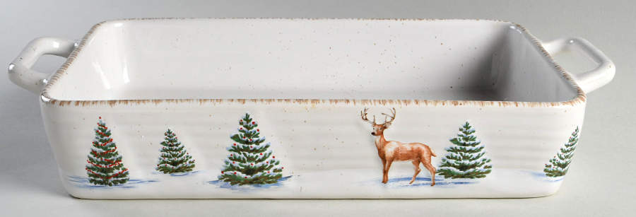Winter White 15" Rectangular Baker by St Nicholas Square-1