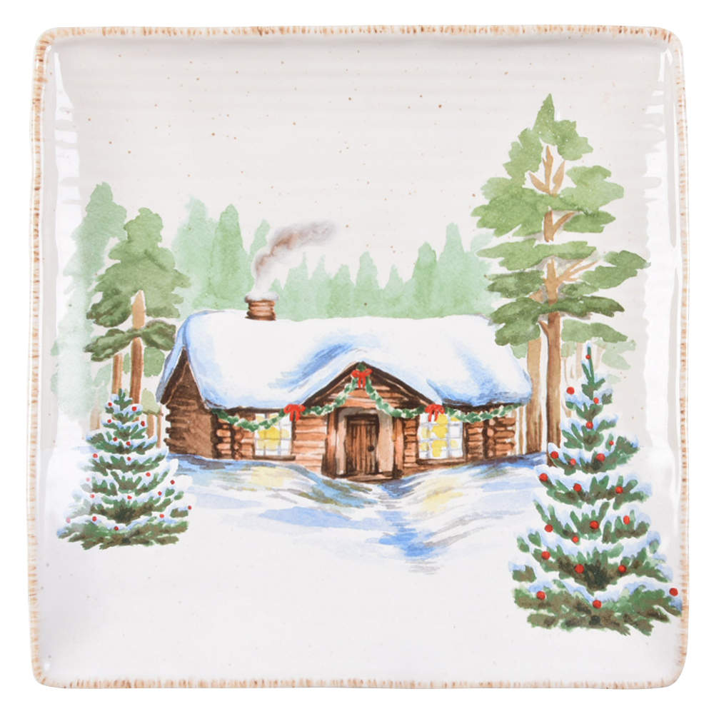 Winter White Square Dinner Plate by St Nicholas Square-1