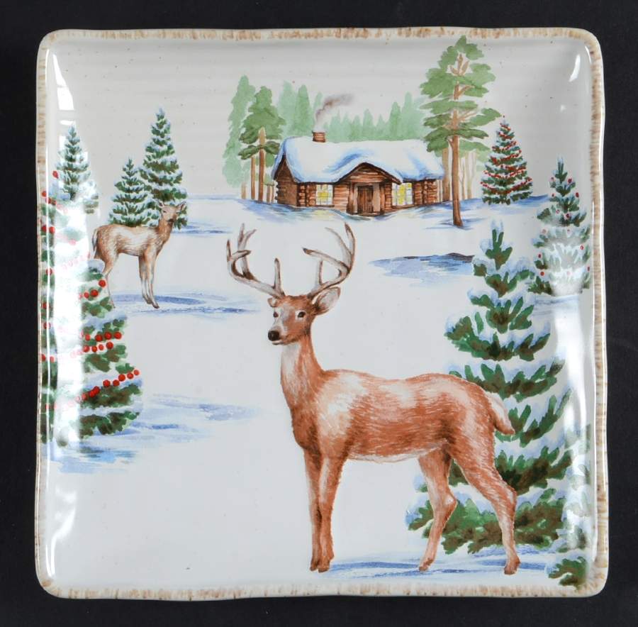 Winter White Square Salad Plate by St Nicholas Square-1