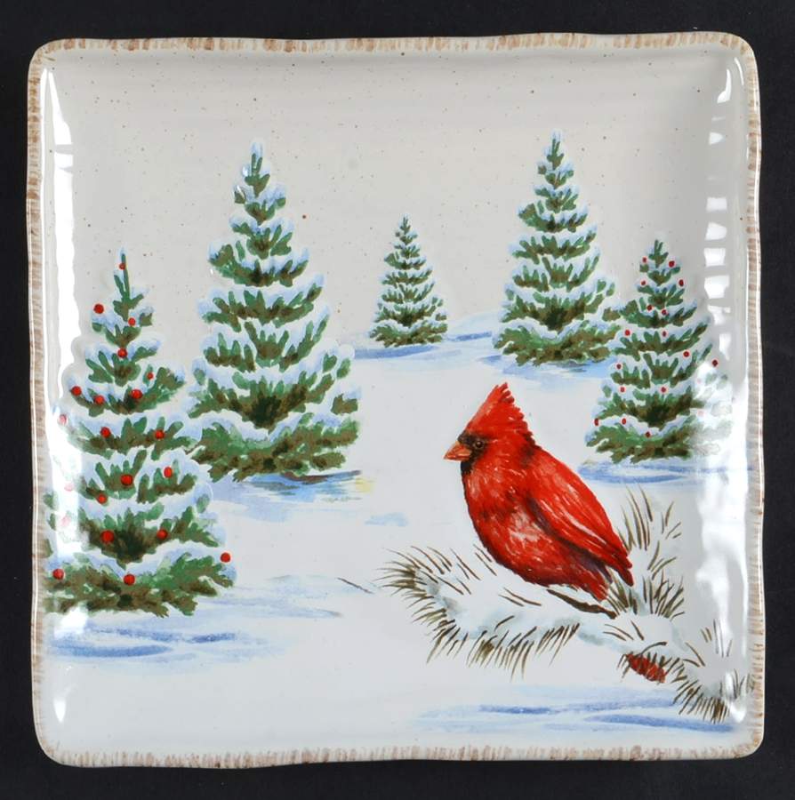 Winter White Square Salad Plate by St Nicholas Square-1