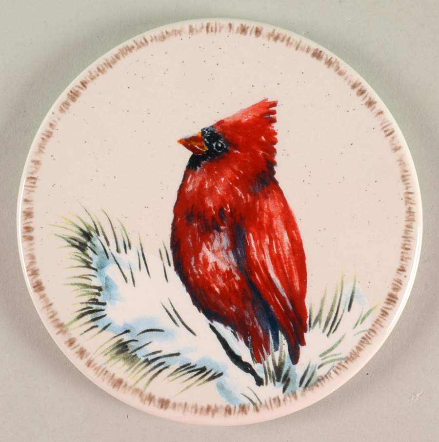 Winter White Cork Back Round Coaster by St Nicholas Square-1