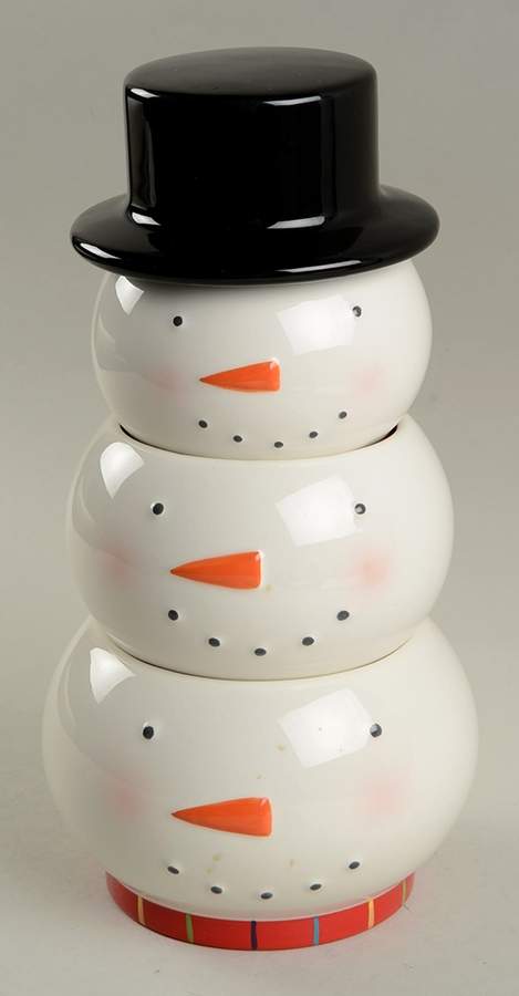 Oh What Fun (4 Piece) Figural Stacking Set (3 Bowls & Lid) by St Nicholas Square-1