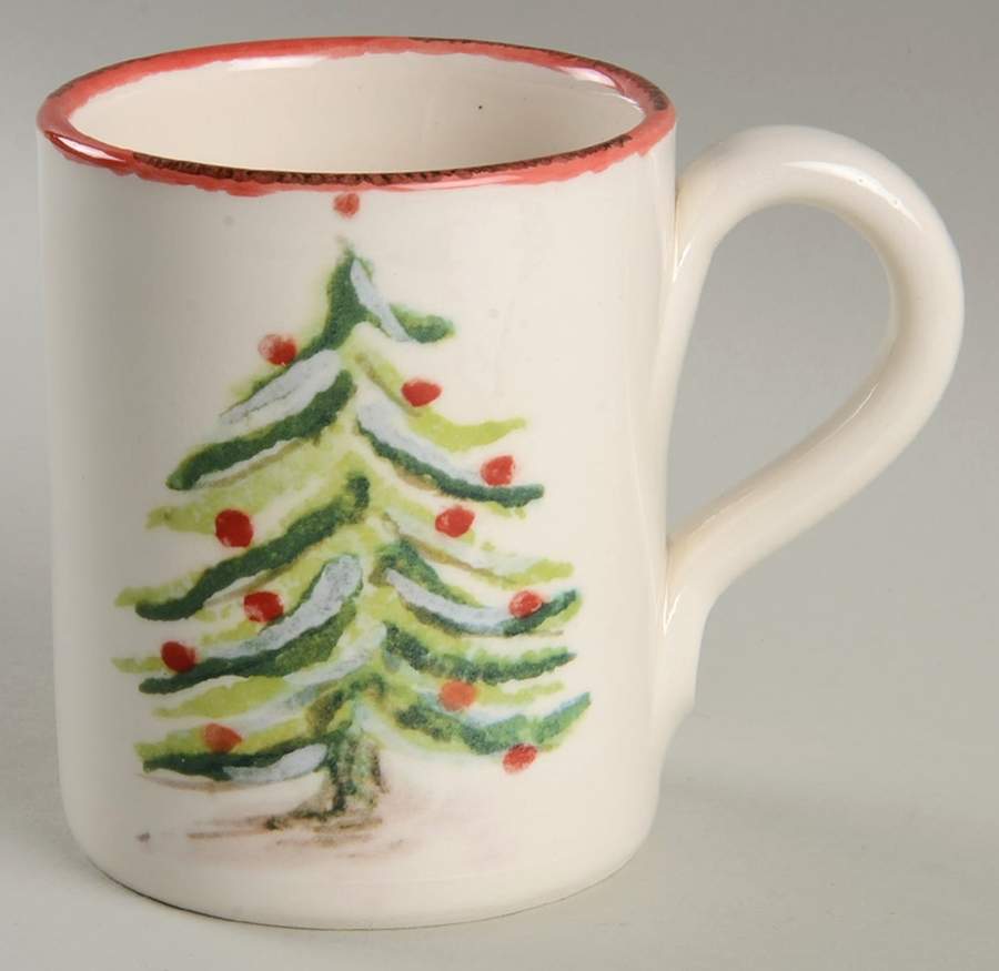 Holly and Pine (Holly Vine Border) Mug by Sur La Table-1