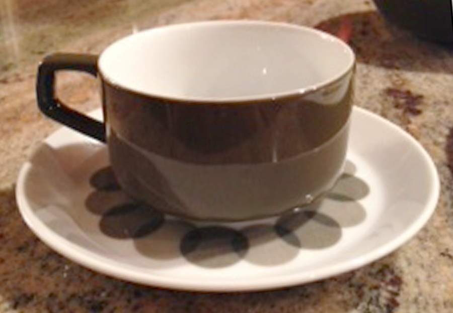 SEA5 Brown Flat Cup & Saucer Set by Sears-1