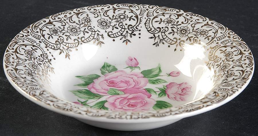 China Bouquet Rim Fruit/Dessert (Sauce) Bowl by Sebring Pottery-1