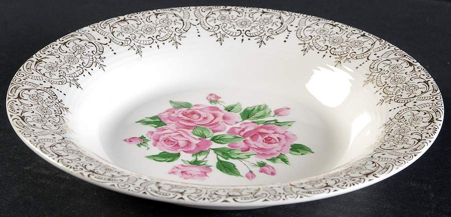 China Bouquet Rim Soup Bowl by Sebring Pottery-1