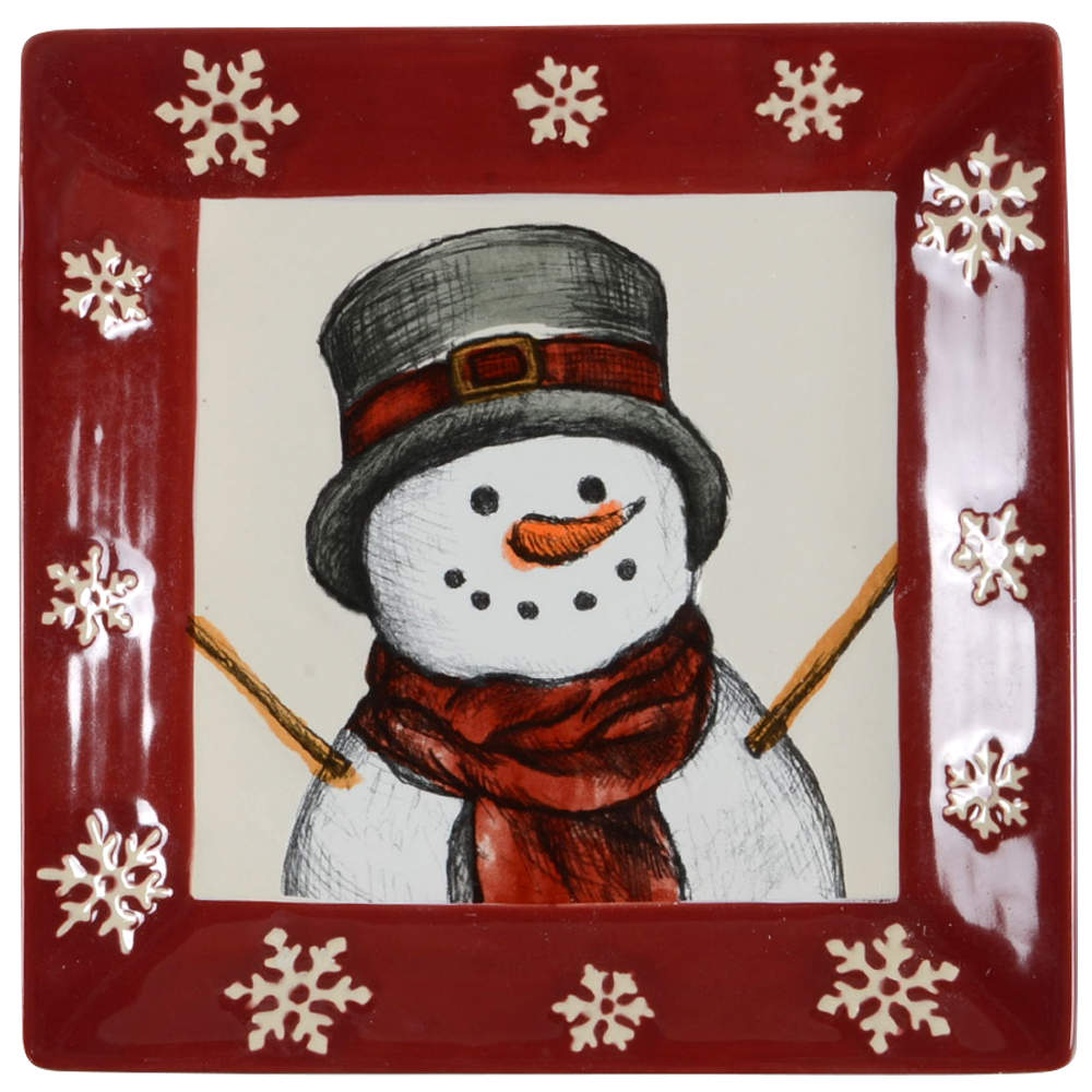 Yuletide Square Salad Plate by St Nicholas Square-1