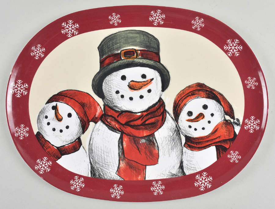 Yuletide 14" Oval Melmac/Melamine Platter by St Nicholas Square-1