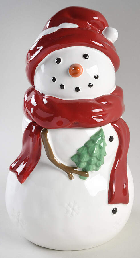 Yuletide Figural Cookie Jar & Lid by St Nicholas Square-1