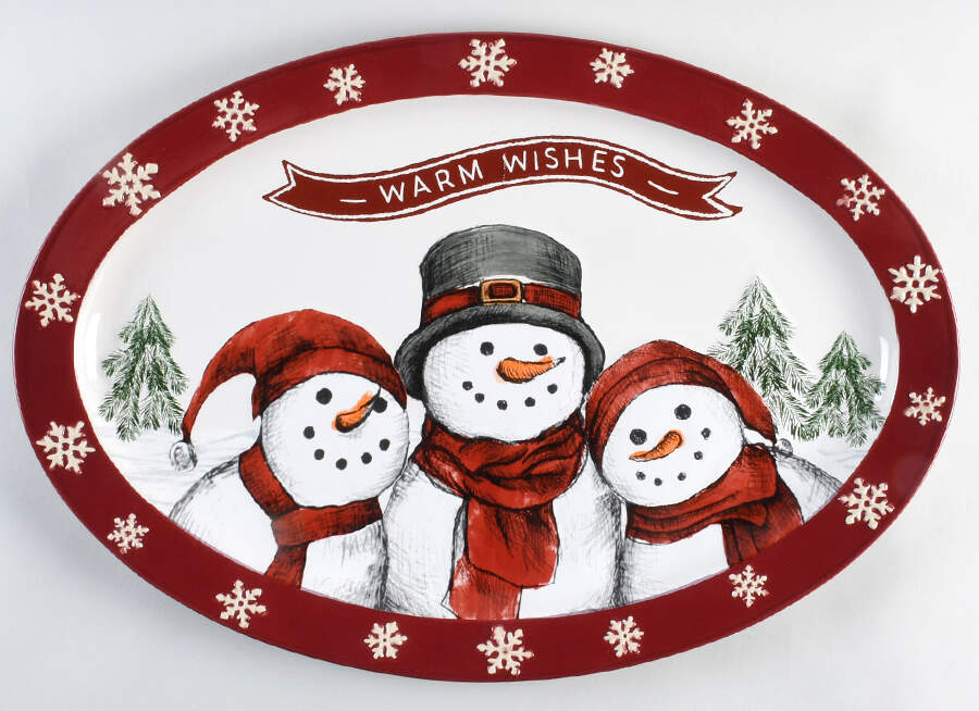 Yuletide 20" Oval Serving Platter by St Nicholas Square-1