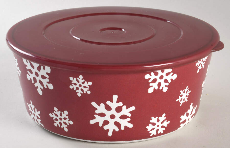 Yuletide Medium Square Melamine Bowl w/Plastic Lid by St Nicholas Square-1