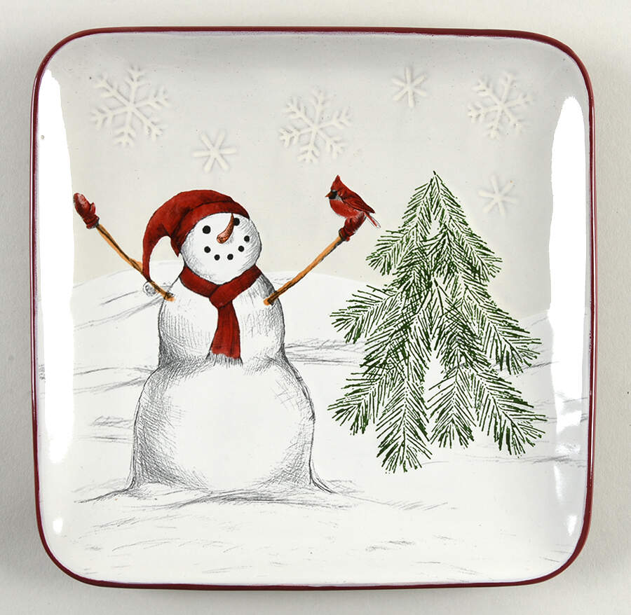Yuletide Square Salad Plate by St Nicholas Square-1