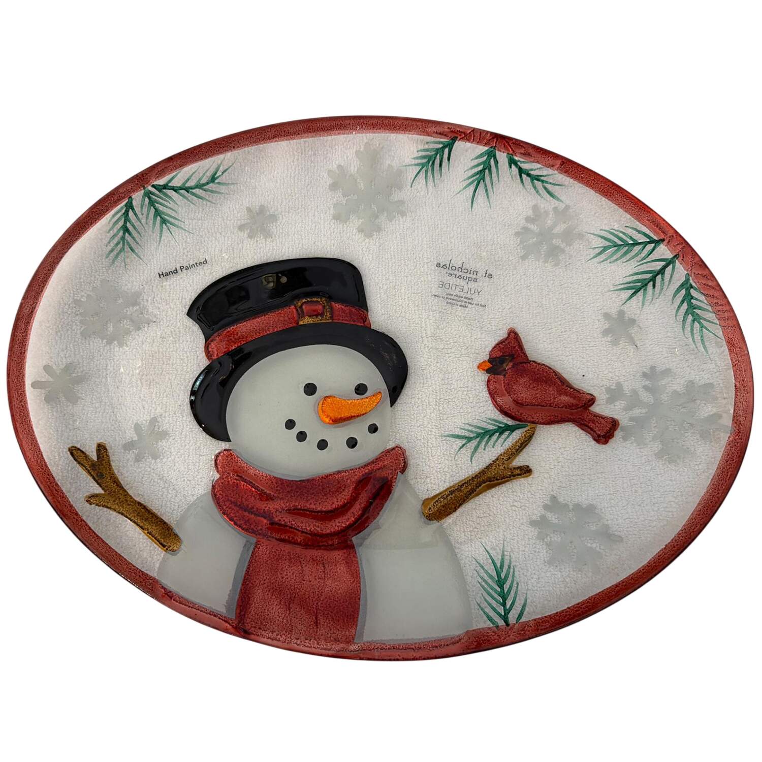 Yuletide 16" Oval Glassware Platter by St Nicholas Square-1