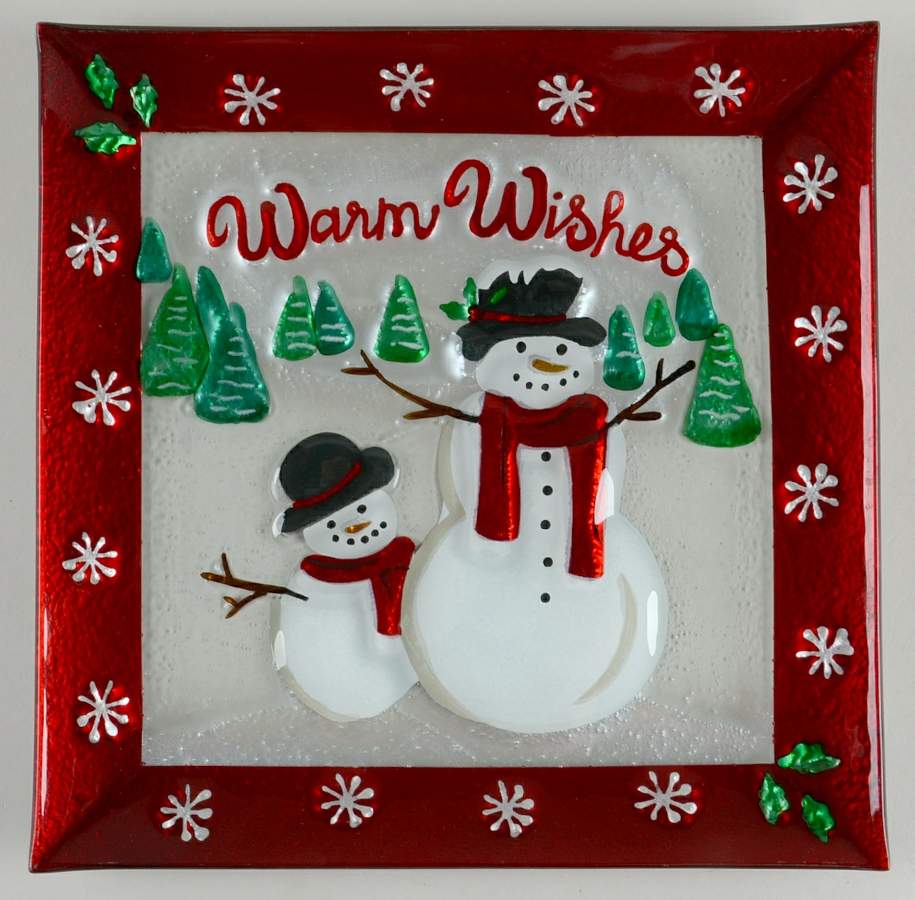 Yuletide 11" Glassware Square Platter by St Nicholas Square-1