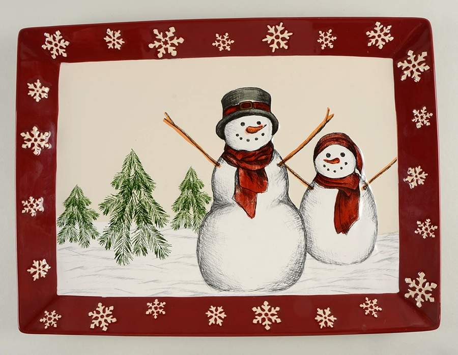 Yuletide 16" Rectangular Serving Platter by St Nicholas Square-1