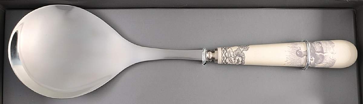 Delamere Rural Salad Serving Spoon with Stainless Bowl by Spode-1