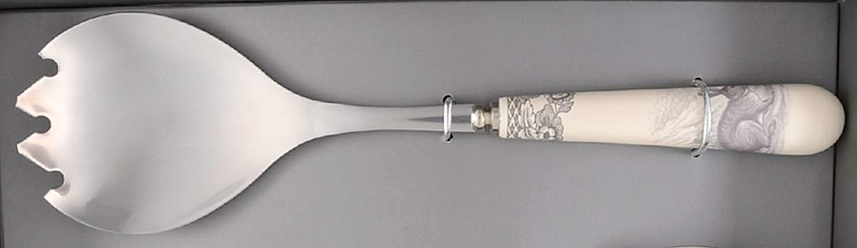 Delamere Rural Salad Serving Fork with Stainless Prongs by Spode-1