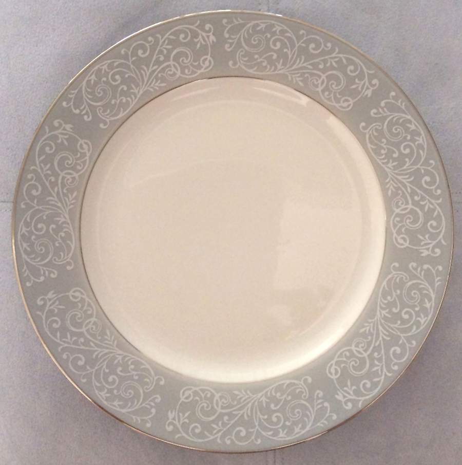 Gray Lace Dinner Plate by Seyei Toki Co-1