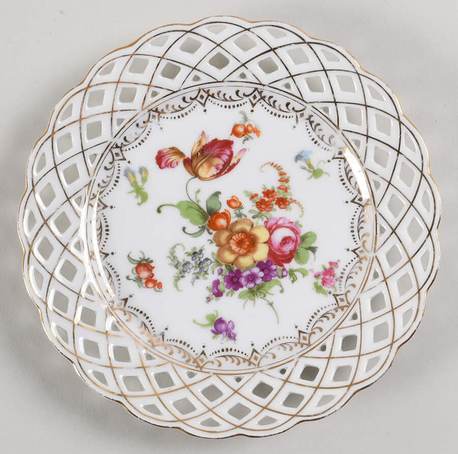 Dresden Flowers Dessert/Pie Plate by Schumann - Bavaria-1