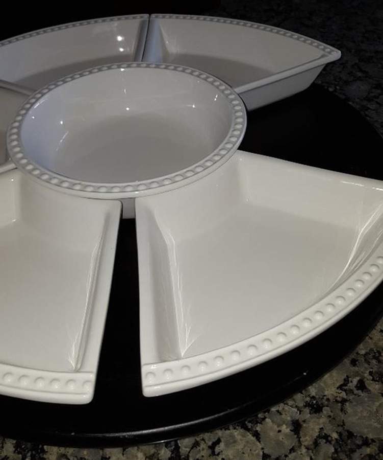 Sorrento All White (No Accents) 7 Piece Lazy Susan (6 Side and 1 Center Section) by Signature-1