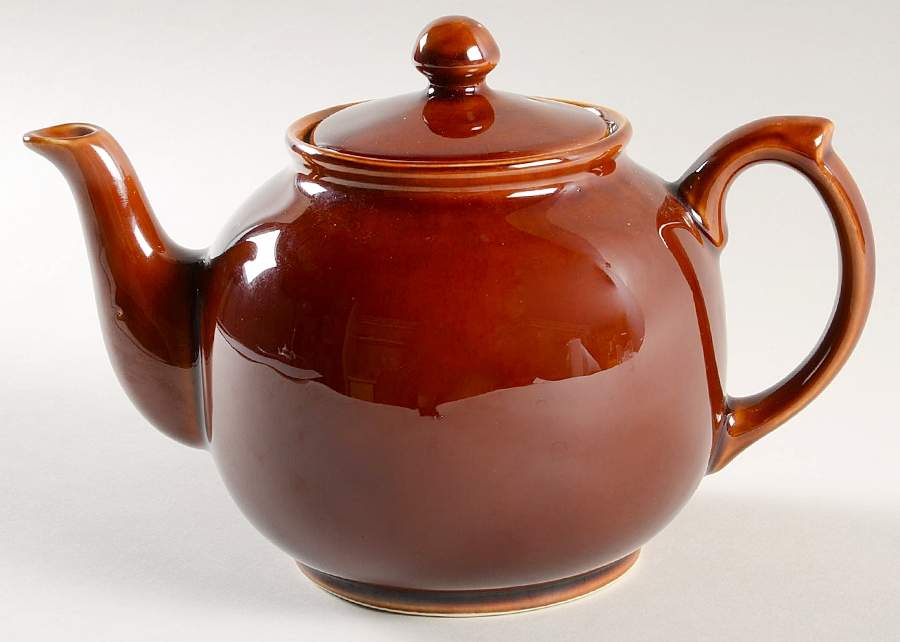 Rockingham Brown Teapot & Lid by Sadler-1