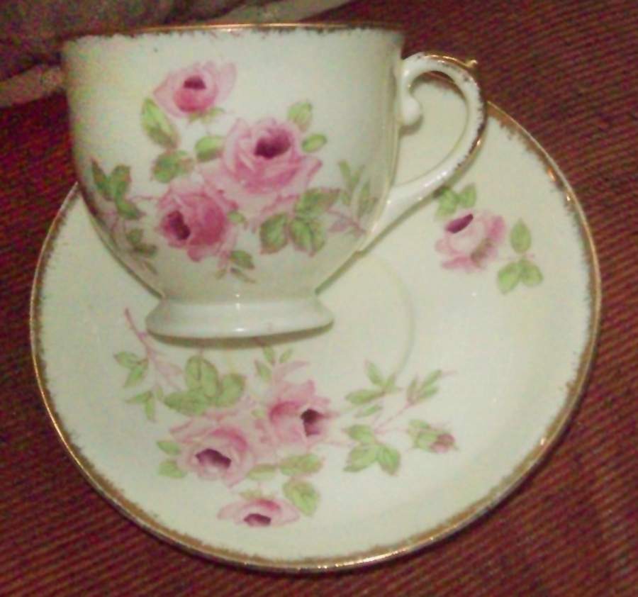 1773 Footed Cup & Saucer Set by Salisbury-1