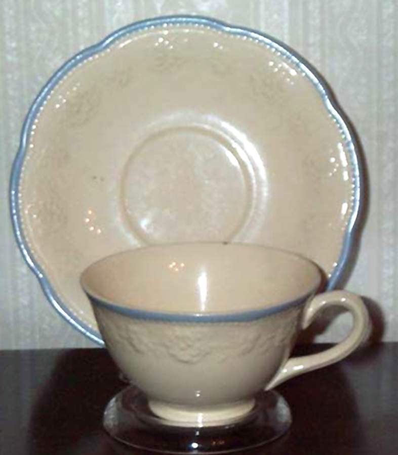 SEB162 Footed Cup & Saucer Set by Sebring Pottery-1