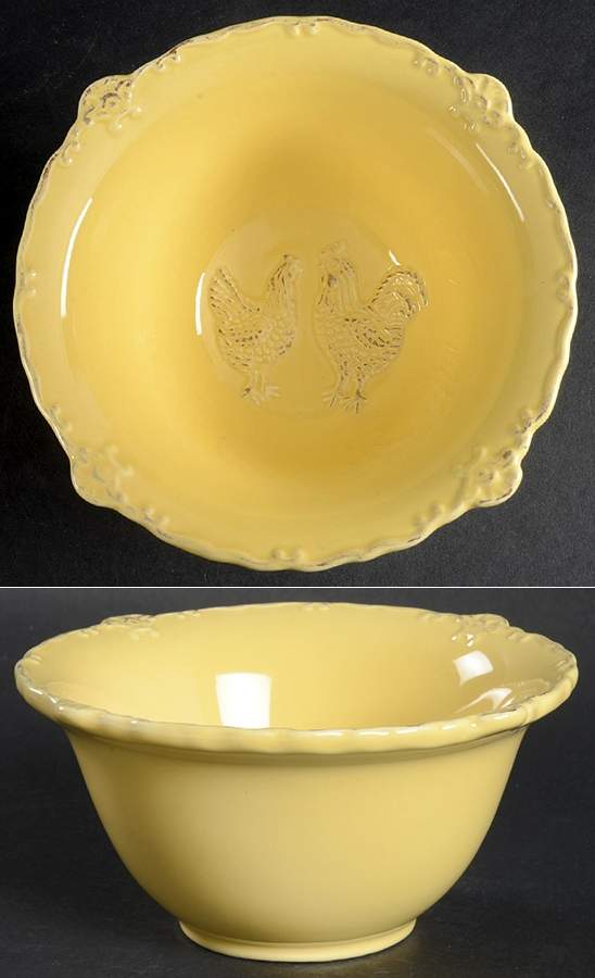 Embossed Rooster Yellow Soup/Cereal Bowl by Sweet Olive Designs-1