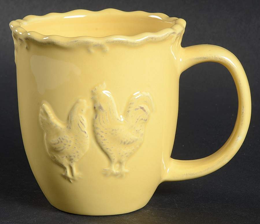 Embossed Rooster Yellow Mug by Sweet Olive Designs-1