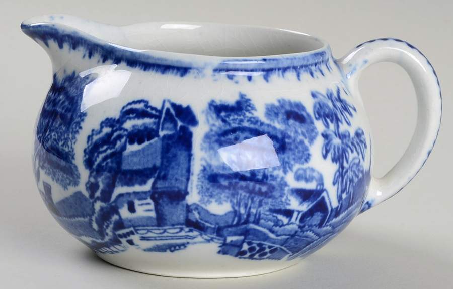 Old Castle Blue Creamer by Staffordshire-1