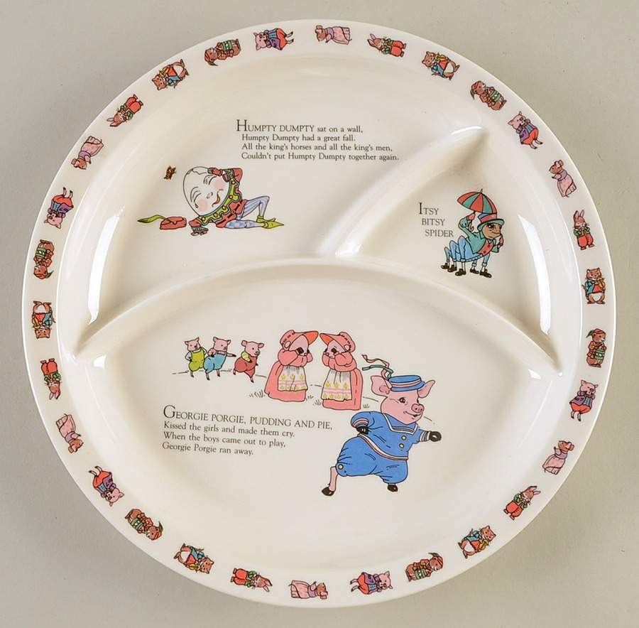 Mother Goose Melamine Divided Child's Plate by Shafford-1
