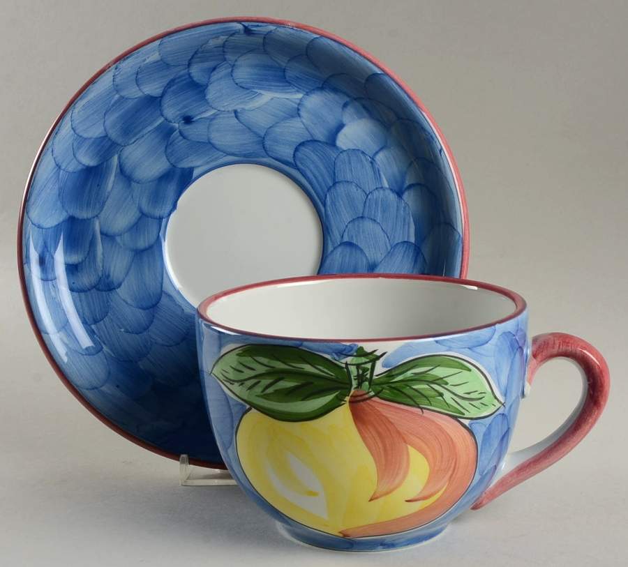 Fruits Oversized Cup & Saucer Set by Studio Nova-1