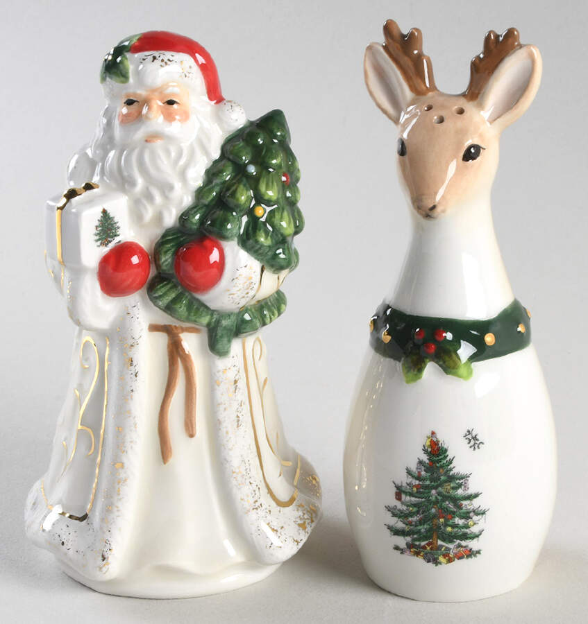 Christmas Tree Figural Salt & Pepper Set by Spode-1